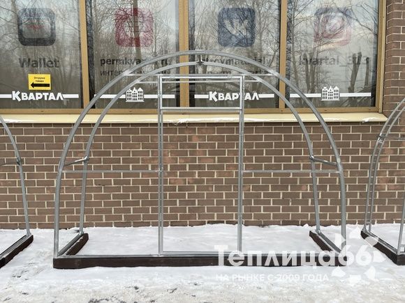 Теплица Рада Астра Люкс, оцинкованный профиль 20х40, покрытие из поликарбоната, шириной 3 метра (шаг 1 м)